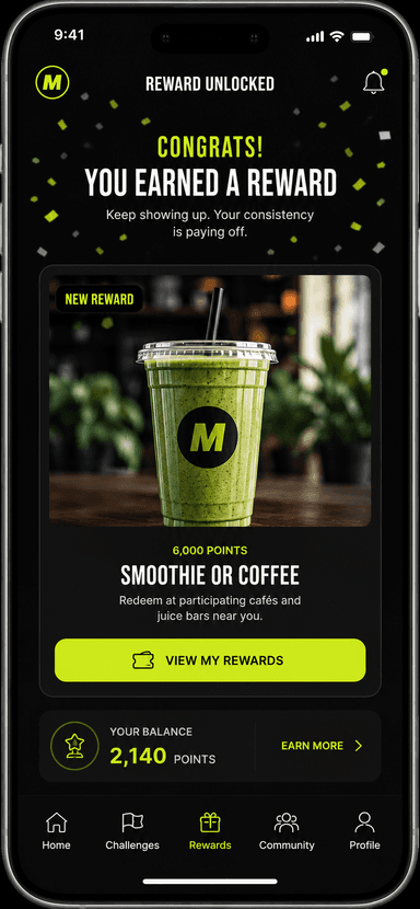 Reward screen